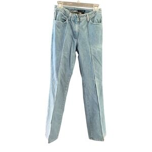 Kenneth Cole Vintage Y2k 28 Tall Light Wash Straight Leg Jeans No Back Pockets
